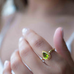 Peridot Gold Ring ~ Delicate ~ 18k Gold Plated ~ Handmade ~ Gemstone~Statement ~Everyday~ Hippie~Bohemian~Stackable MR312