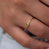 Peridot Gold Ring ~ Delicate ~ 18k Gold Plated ~ Handmade ~ Gemstone~Statement ~Everyday~ Hippie~Bohemian~Stackable ~MR327