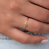 Peridot Gold Ring ~ Delicate ~ 18k Gold Plated ~ Handmade ~ Gemstone~Statement ~Everyday~ Hippie~Bohemian~Stackable ~MR327