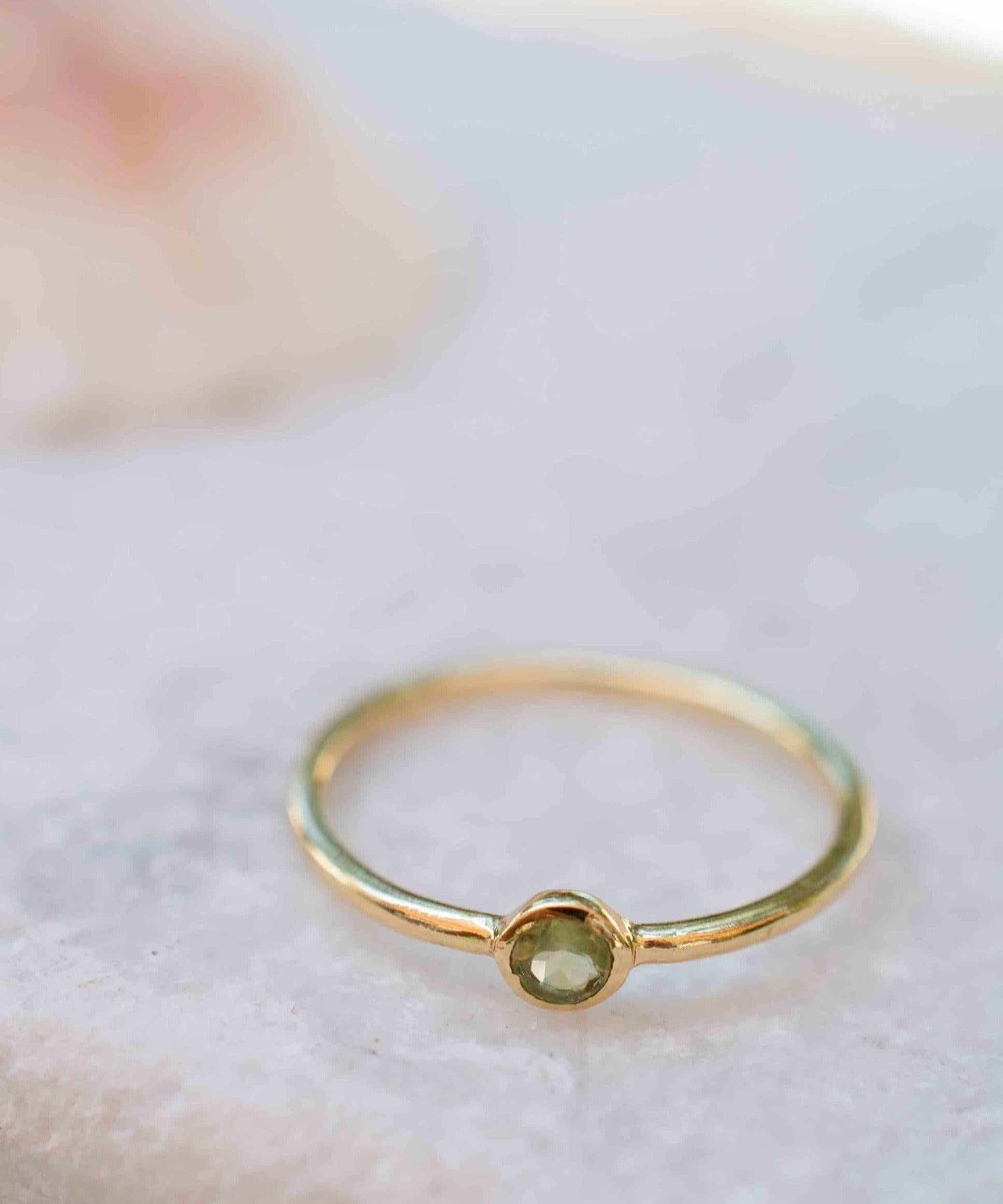 Peridot Gold Ring ~ Delicate ~ 18k Gold Plated ~ Handmade ~ Gemstone~Statement ~Everyday~ Hippie~Bohemian~Stackable ~MR327
