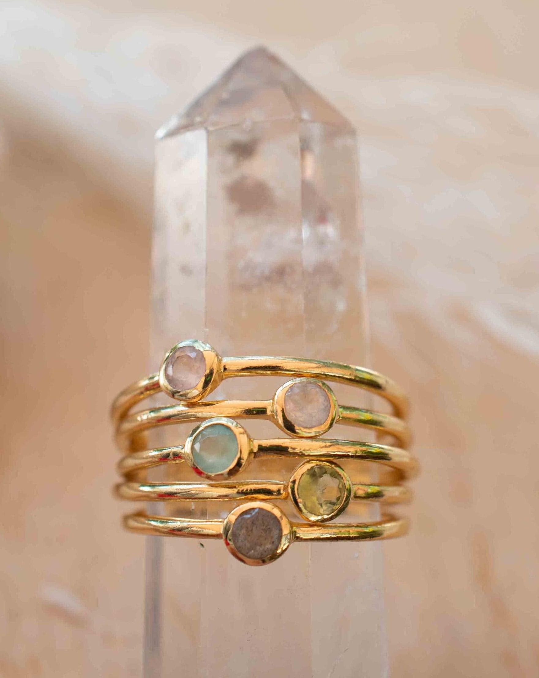 Peridot Gold Ring ~ Delicate ~ 18k Gold Plated ~ Handmade ~ Gemstone~Statement ~Everyday~ Hippie~Bohemian~Stackable ~MR327
