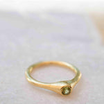 Peridot Gold Ring ~ Delicate ~ 18k Gold Plated ~ Handmade ~ Gemstone~Statement ~Everyday~ Hippie~Bohemian~Stackable MR330