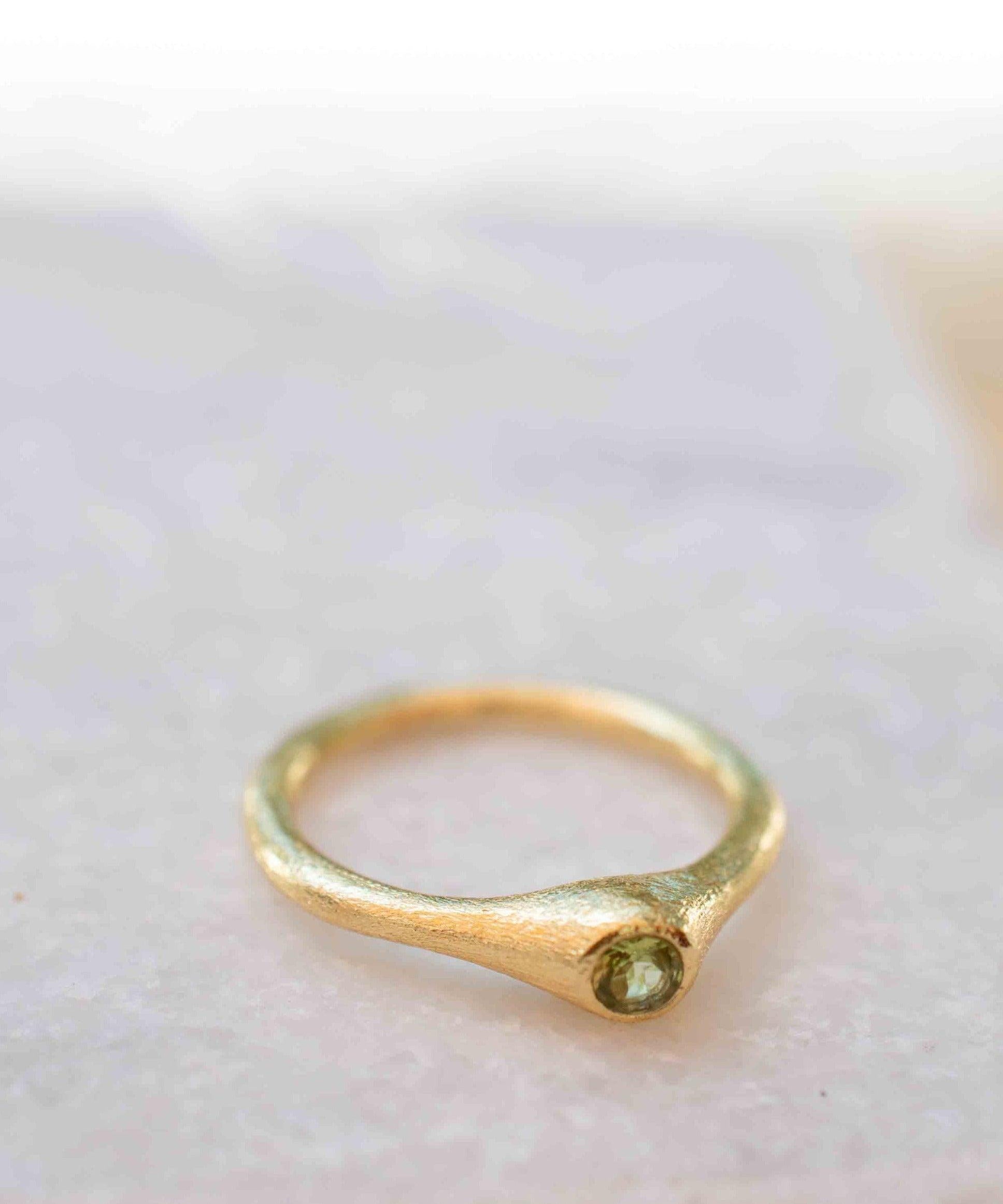 Peridot Gold Ring ~ Delicate ~ 18k Gold Plated ~ Handmade ~ Gemstone~Statement ~Everyday~ Hippie~Bohemian~Stackable MR330