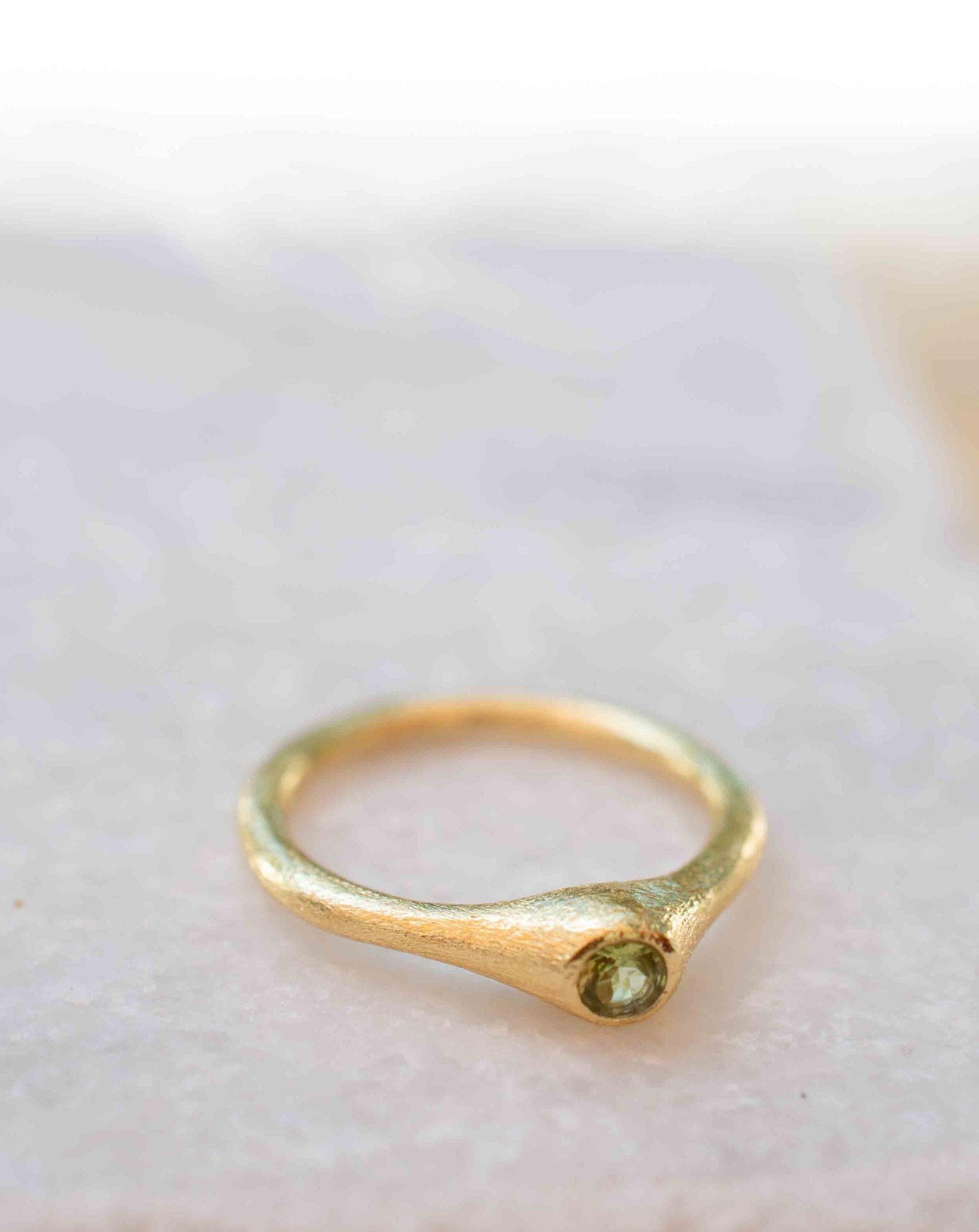 Peridot Gold Ring ~ Delicate ~ 18k Gold Plated ~ Handmade ~ Gemstone~Statement ~Everyday~ Hippie~Bohemian~Stackable MR330