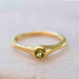 Peridot Gold Ring ~ Delicate ~ 18k Gold Plated ~ Handmade ~ Gemstone~Statement ~Everyday~ Hippie~Bohemian~Stackable MR330
