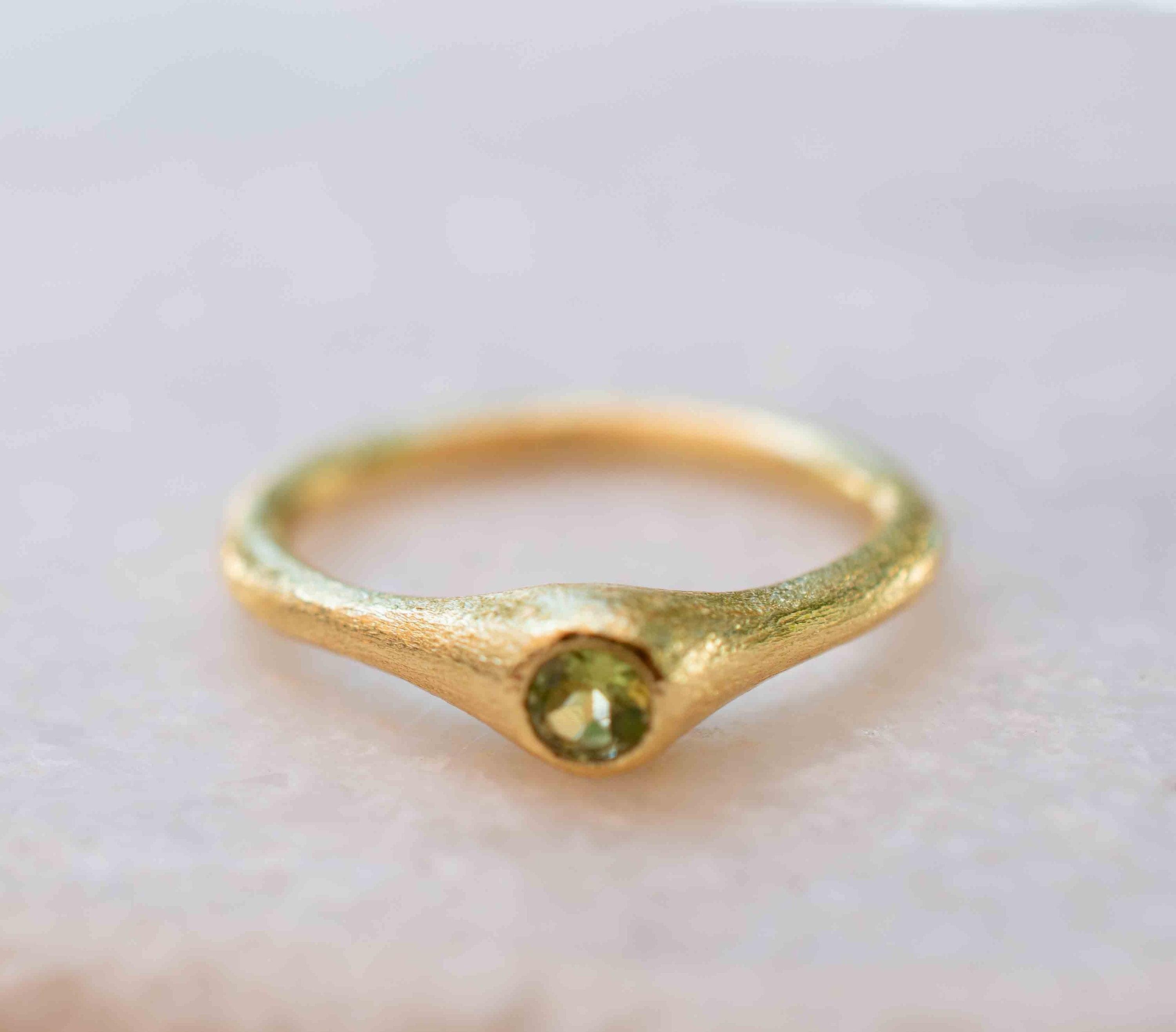 Peridot Gold Ring ~ Delicate ~ 18k Gold Plated ~ Handmade ~ Gemstone~Statement ~Everyday~ Hippie~Bohemian~Stackable MR330