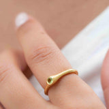 Peridot Gold Ring ~ Delicate ~ 18k Gold Plated ~ Handmade ~ Gemstone~Statement ~Everyday~ Hippie~Bohemian~Stackable MR330
