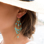 Pietra Chandelier Earrings ~Gold Plated ~ SME035 - Maresia Jewelry
