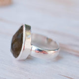 Pitangueiras Rainbow Labradorite Ring ~ Sterling Silver 925 ~MR027 - Maresia Jewelry