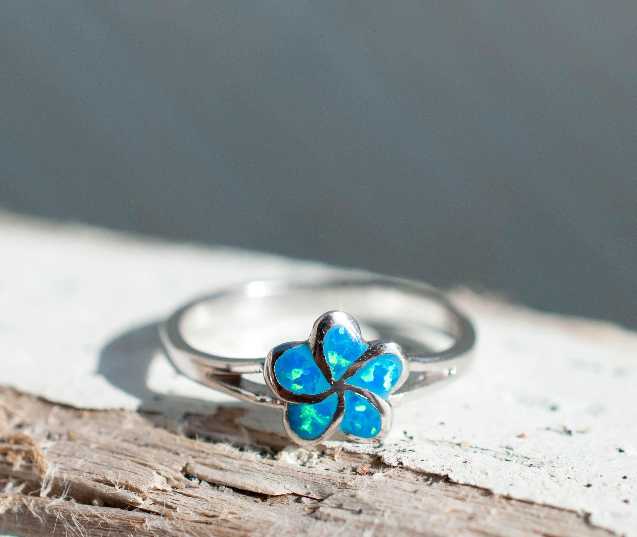 Quinns Blue Opal Ring ~Sterling Silver 925~ SMR051 - Maresia Jewelry