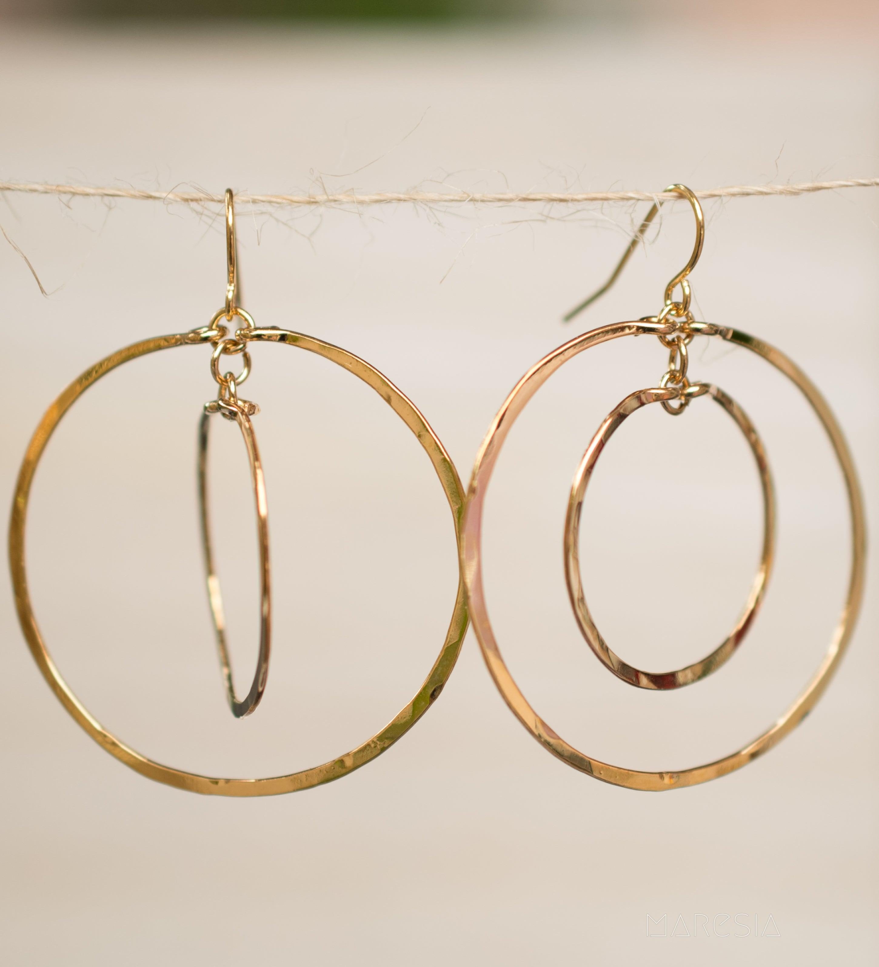 Rafaella Double Circle Earrings ~Gold Plated or Silver Plated ~ SME017 - Maresia Jewelry