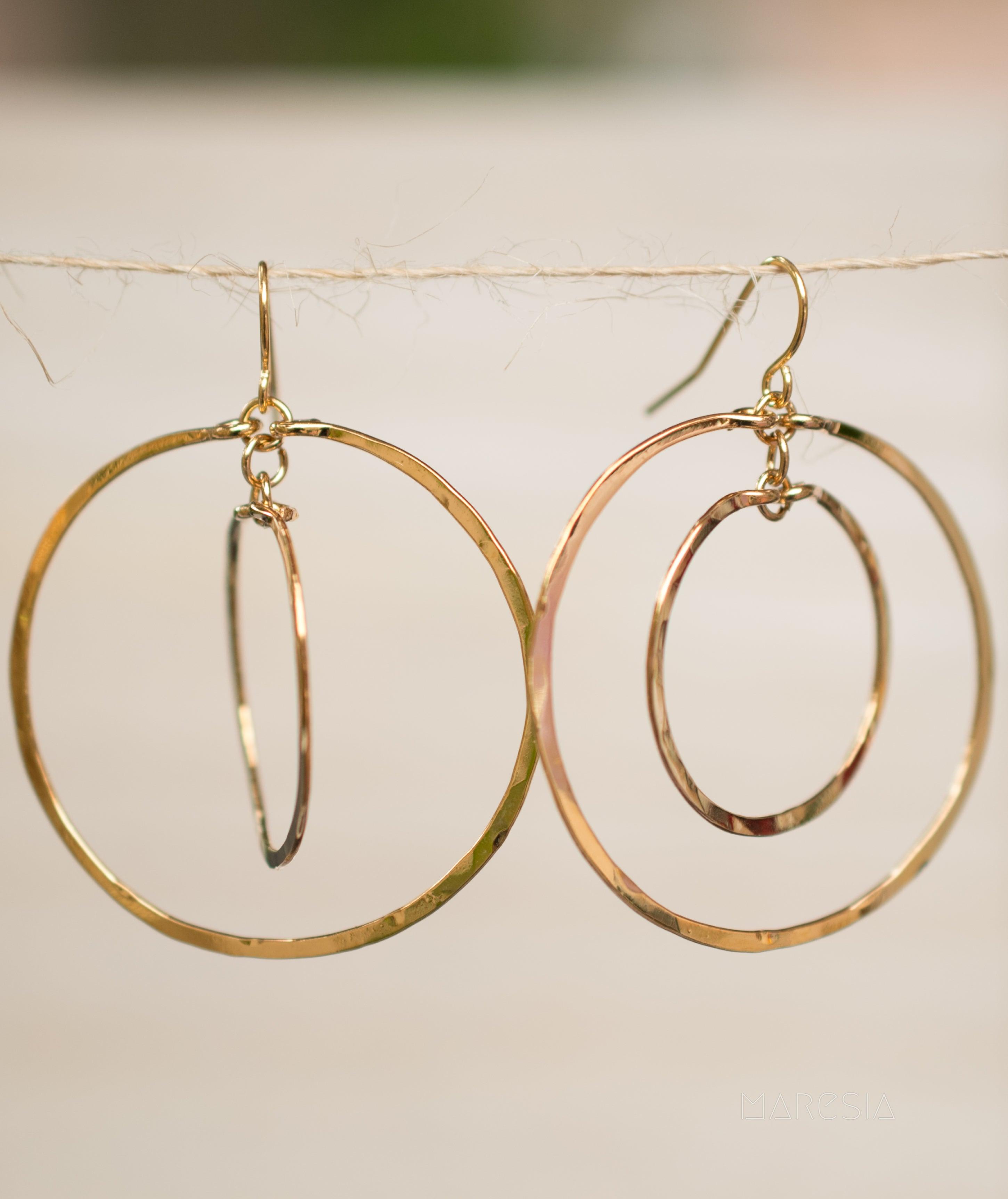 Rafaella Double Circle Earrings ~Gold Plated or Silver Plated ~ SME017 - Maresia Jewelry