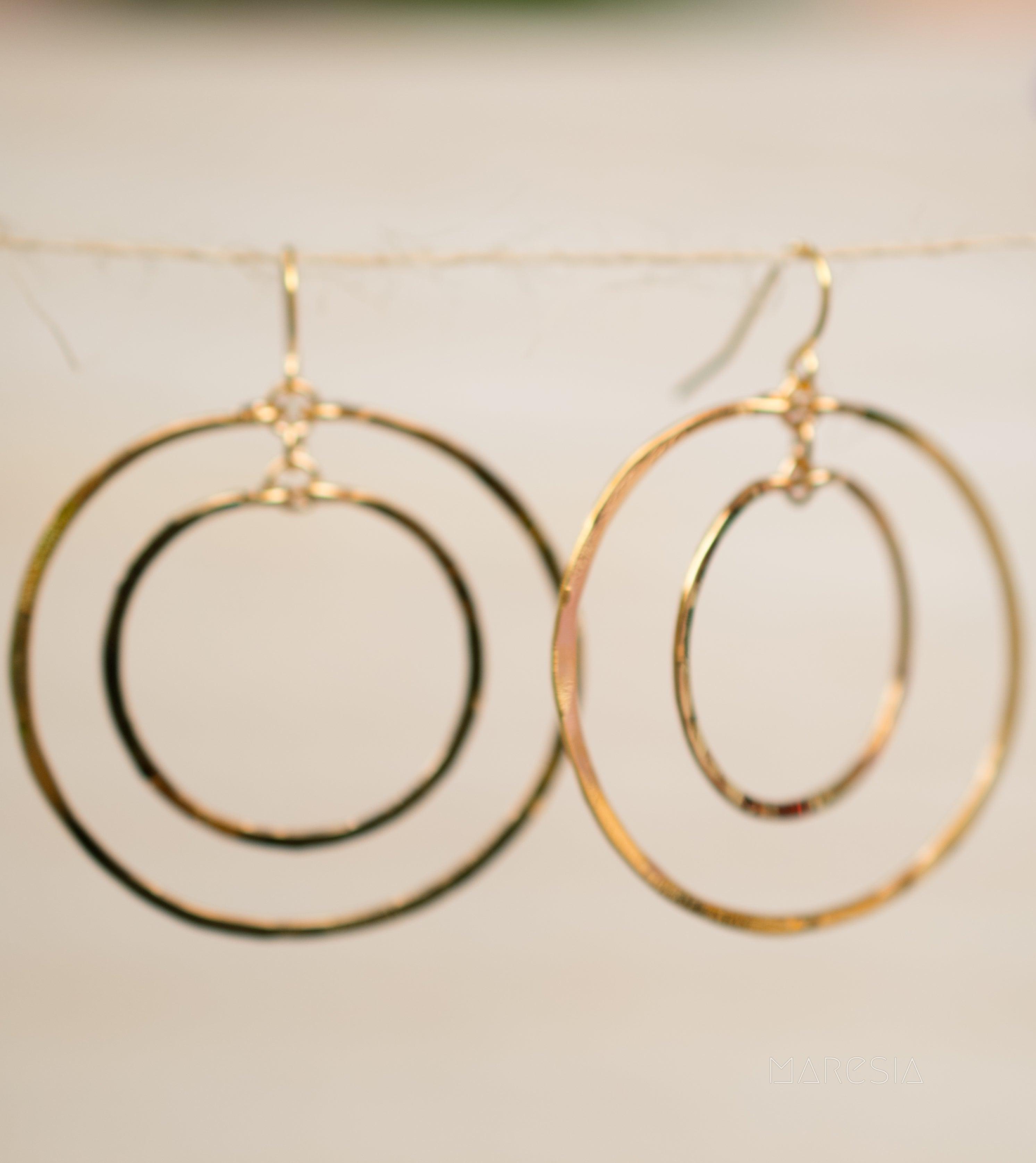 Rafaella Double Circle Earrings ~Gold Plated or Silver Plated ~ SME017 - Maresia Jewelry