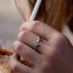 Rainbow Labradorite & Black Onyx Ring~ 18k Gold Plated~  MR157 - Maresia Jewelry