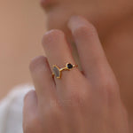 Rainbow Labradorite & Black Onyx Ring~ 18k Gold Plated~  MR157 - Maresia Jewelry