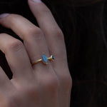 Rainbow Labradorite & Black Onyx Ring~ 18k Gold Plated~  MR157 - Maresia Jewelry