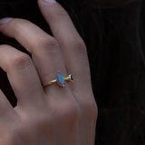 Rainbow Labradorite & Black Onyx Ring~ 18k Gold Plated~  MR157 - Maresia Jewelry