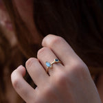 Rainbow Labradorite & Black Onyx Ring~ 18k Gold Plated~  MR157 - Maresia Jewelry
