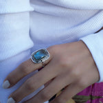 Rainbow Labradorite Rectangular Ring ~ Sterling Silver 925 ~ MR179 - Maresia Jewelry