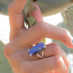 Rainbow Labradorite Rectangular Ring ~Sterling Silver 925 ~ MR084 - Maresia Jewelry
