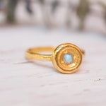 Rainbow Labradorite Ring ~  14k Gold Plated over Sterling Silver -MR123A - Maresia Jewelry