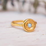 Rainbow Labradorite Ring ~  14k Gold Plated over Sterling Silver -MR123A - Maresia Jewelry