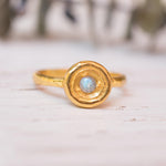 Rainbow Labradorite Ring ~  14k Gold Plated over Sterling Silver -MR123A - Maresia Jewelry