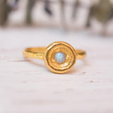 Rainbow Labradorite Ring ~  14k Gold Plated over Sterling Silver -MR123A - Maresia Jewelry