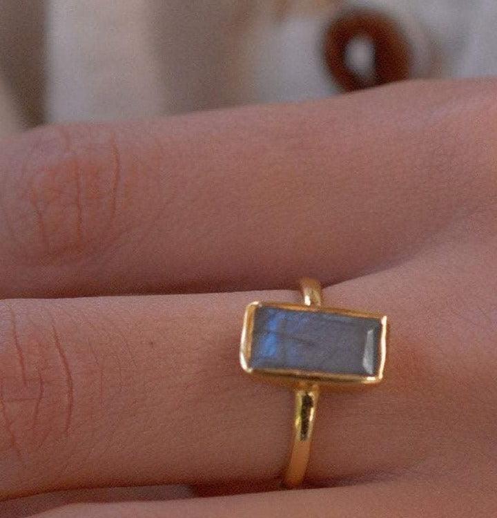 Rainbow Labradorite Ring ~ 18k Gold Plated ~ Jewelry ~ MR010 - Maresia Jewelry