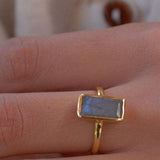 Rainbow Labradorite Ring ~ 18k Gold Plated ~ Jewelry ~ MR010 - Maresia Jewelry