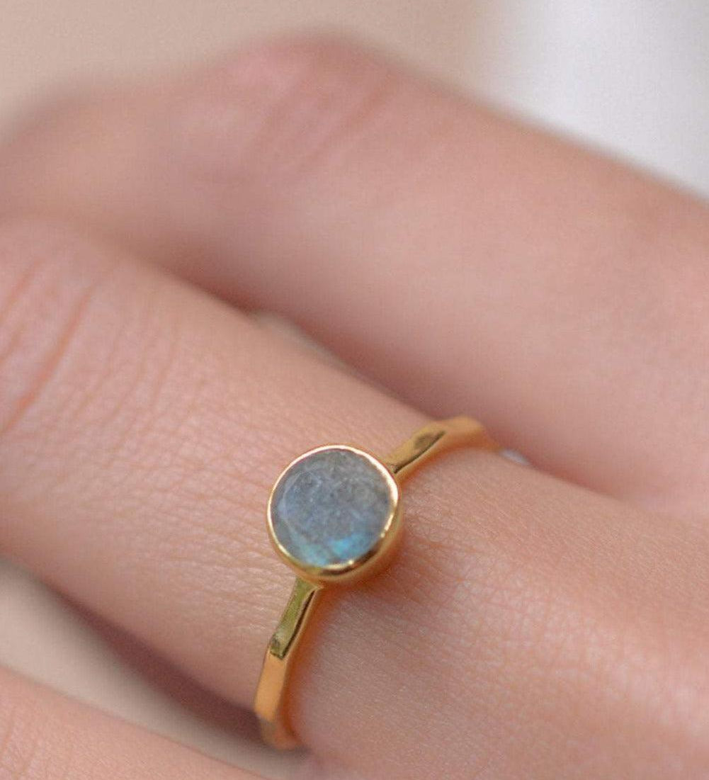Rainbow Labradorite Ring~18k Gold Plated ~MR102A - Maresia Jewelry