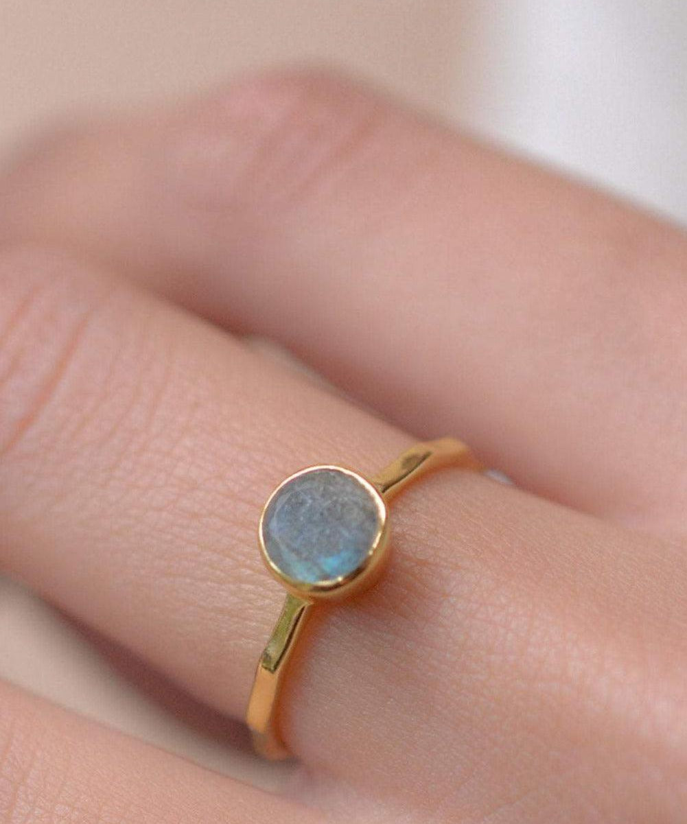 Rainbow Labradorite Ring~18k Gold Plated ~MR102A - Maresia Jewelry