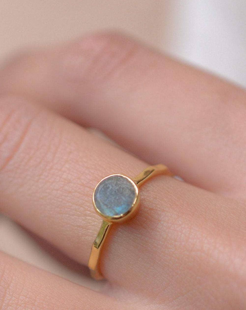 Rainbow Labradorite Ring~18k Gold Plated ~MR102A - Maresia Jewelry