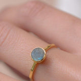 Rainbow Labradorite Ring~18k Gold Plated ~MR102A - Maresia Jewelry