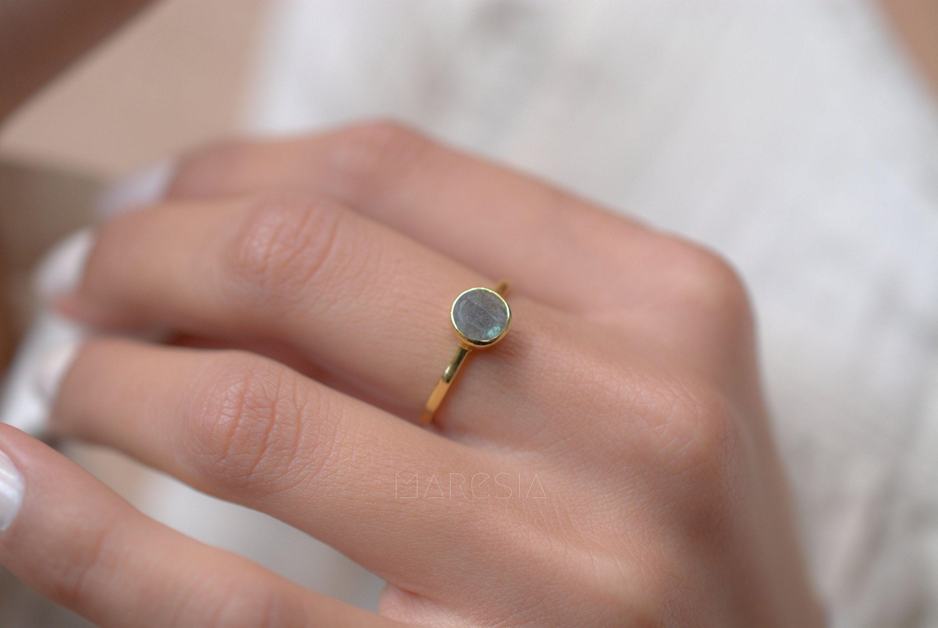 Rainbow Labradorite Ring~18k Gold Plated ~MR102A - Maresia Jewelry