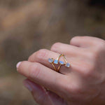 Rainbow Labradorite Ring ~natural Stone~ Gemstone ~ Natural ~ 18k Gold Plated ~ Jewelry ~ Handmade~February Birthstone - MR306