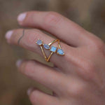 Rainbow Labradorite Ring ~natural Stone~ Gemstone ~ Natural ~ 18k Gold Plated ~ Jewelry ~ Handmade~February Birthstone - MR306