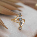 Rainbow Labradorite Ring ~natural Stone~ Gemstone ~ Natural ~ 18k Gold Plated ~ Jewelry ~ Handmade~February Birthstone - MR306