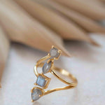 Rainbow Labradorite Ring ~natural Stone~ Gemstone ~ Natural ~ 18k Gold Plated ~ Jewelry ~ Handmade~February Birthstone - MR306