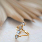 Rainbow Labradorite Ring ~natural Stone~ Gemstone ~ Natural ~ 18k Gold Plated ~ Jewelry ~ Handmade~February Birthstone - MR306