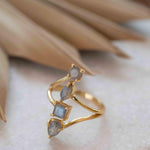Rainbow Labradorite Ring ~natural Stone~ Gemstone ~ Natural ~ 18k Gold Plated ~ Jewelry ~ Handmade~February Birthstone - MR306