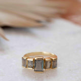 Rainbow Labradorite Ring ~ Rectangular Stone~ Gemstone ~ Natural ~ 18k Gold Plated ~ Jewelry ~ Handmade ~ February Birthstone ~ MR317