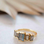 Rainbow Labradorite Ring ~ Rectangular Stone~ Gemstone ~ Natural ~ 18k Gold Plated ~ Jewelry ~ Handmade ~ February Birthstone ~ MR317