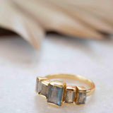 Rainbow Labradorite Ring ~ Rectangular Stone~ Gemstone ~ Natural ~ 18k Gold Plated ~ Jewelry ~ Handmade ~ February Birthstone ~ MR317