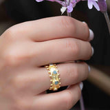 Rainbow Labradorite Ring ~ Gemstone ~ Natural ~ 18k Gold Plated ~ Jewelry ~ Handmade ~ February Birthstone ~ MR323