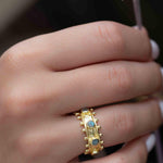 Rainbow Labradorite Ring ~ Gemstone ~ Natural ~ 18k Gold Plated ~ Jewelry ~ Handmade ~ February Birthstone ~ MR323