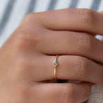 Rainbow Labradorite Ring~ Gemstone ~ Round~ Stackable~  Natural ~ 18k Gold Plated ~ Jewelry ~ Handmade~February Birthstone ~MR329
