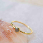 Rainbow Labradorite Ring~ Gemstone ~ Round~ Stackable~  Natural ~ 18k Gold Plated ~ Jewelry ~ Handmade~February Birthstone ~MR329