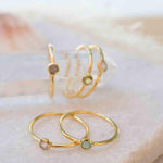 Rainbow Labradorite Ring~ Gemstone ~ Round~ Stackable~  Natural ~ 18k Gold Plated ~ Jewelry ~ Handmade~February Birthstone ~MR329