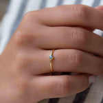 Rainbow Labradorite Ring~ Gemstone ~ Round~ Stackable~  Natural ~ 18k Gold Plated ~ Jewelry ~ Handmade~February Birthstone ~MR329